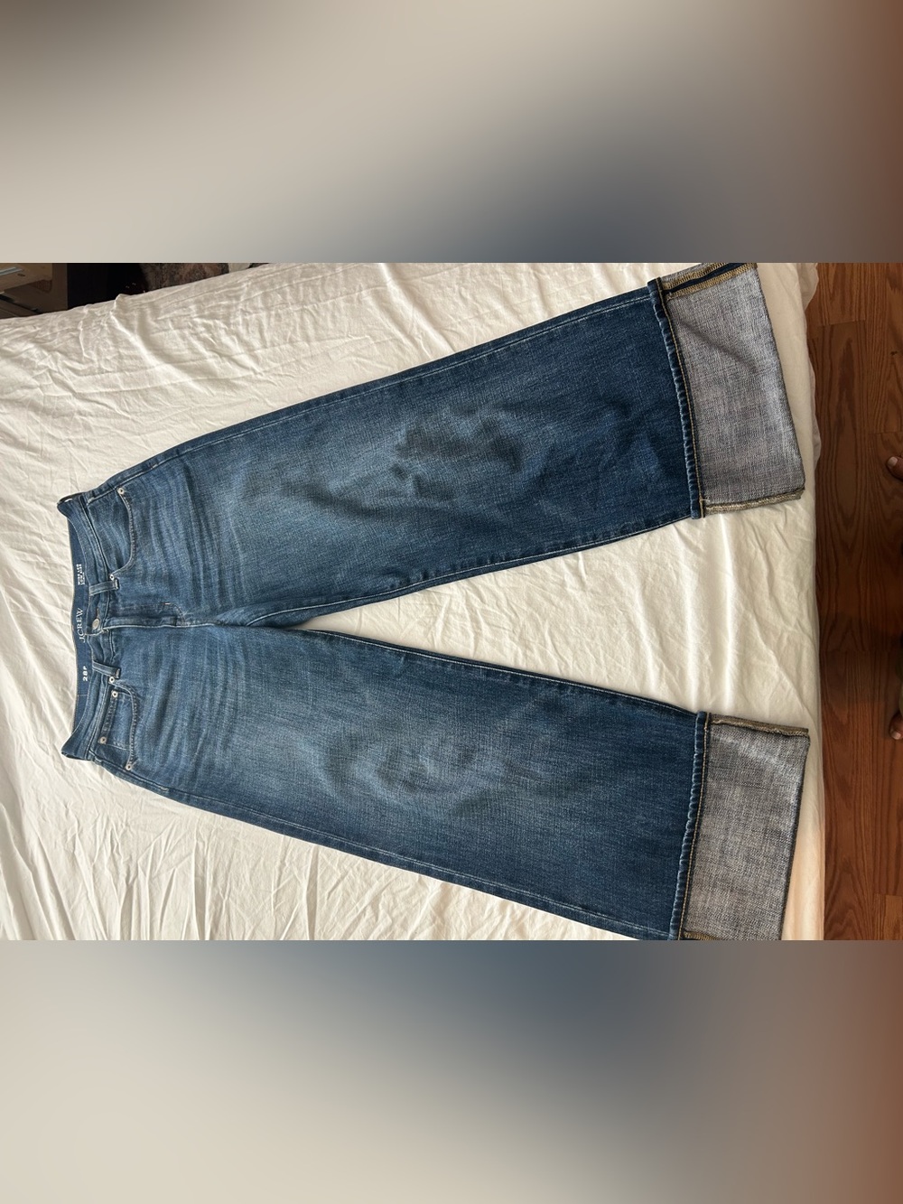 Jcrew wide leg cuffed jeans